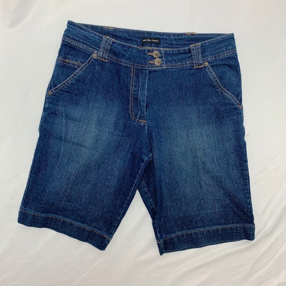 New York & Company Dark Wash Bermuda Shorts Size 6